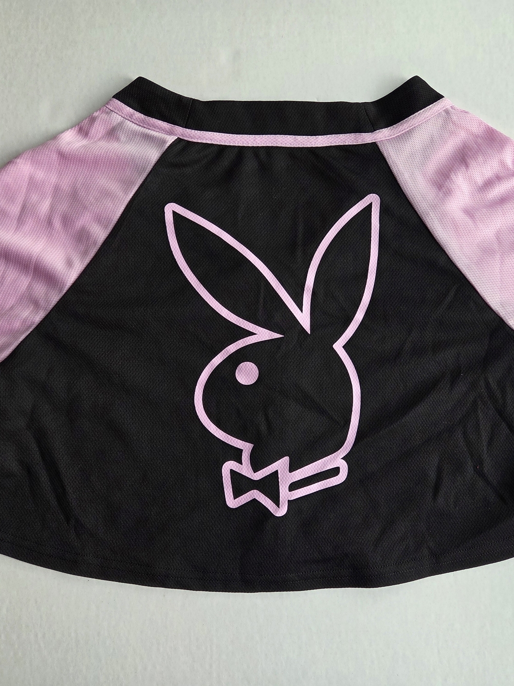 Playboy Black Pink Cropped Baseball Jersey Top NWT Women’s S - Picture 8 of 9